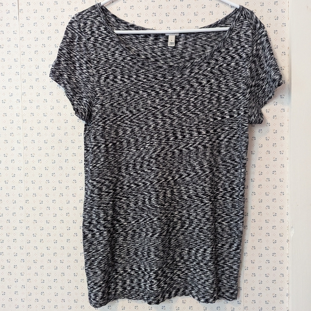 🖤 J.Crew Top size S gray pattern Soft comfortable Office Everyday Staple Cotton